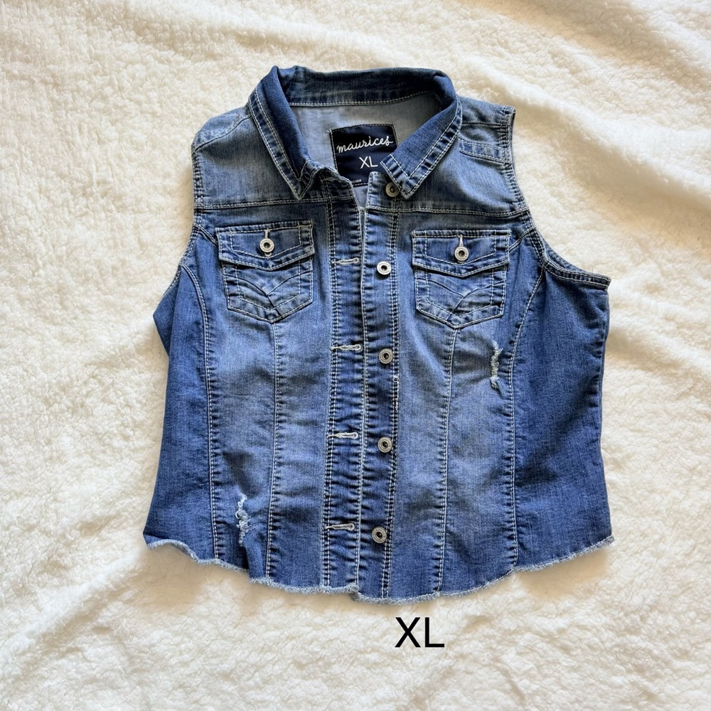 Maurices Kids Sleeveless Denim Button Down Shirt